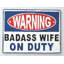Elizalde Cast Iron Badass Wife Wall Sign