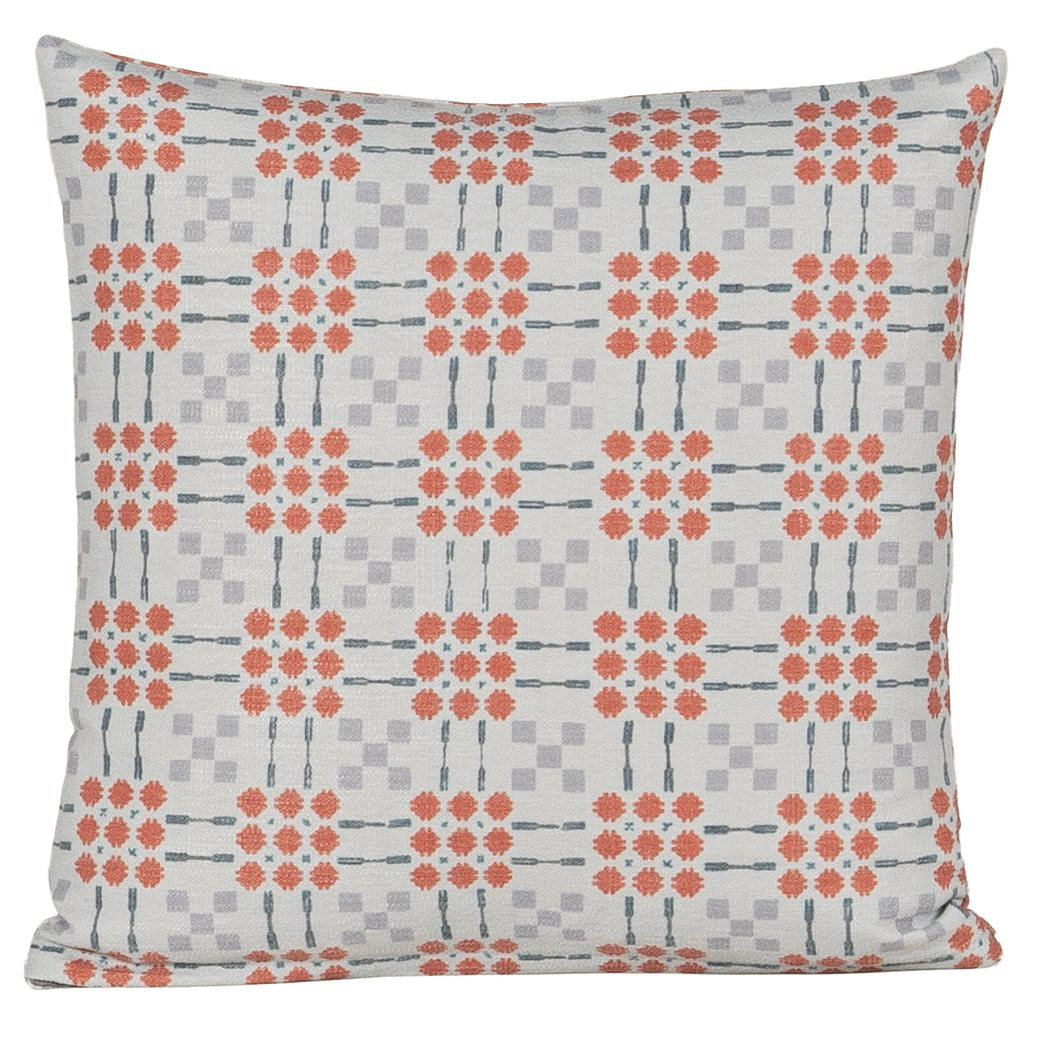 Gridwork Geometric Accent Pillow, Polyester, Blue, Square 26"