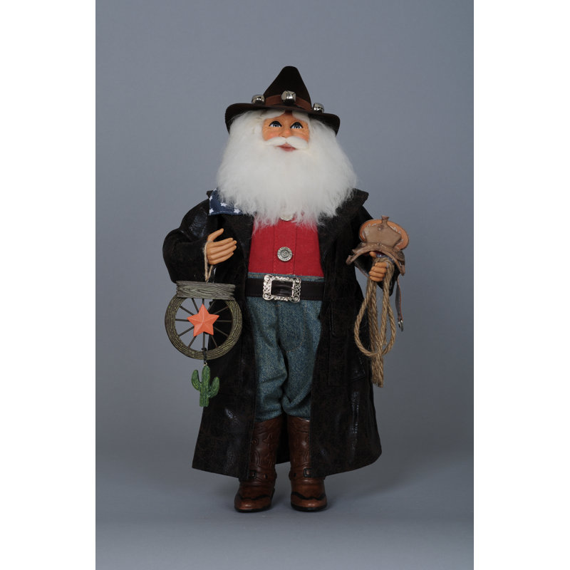 Christmas Cowboy Santa Figurine