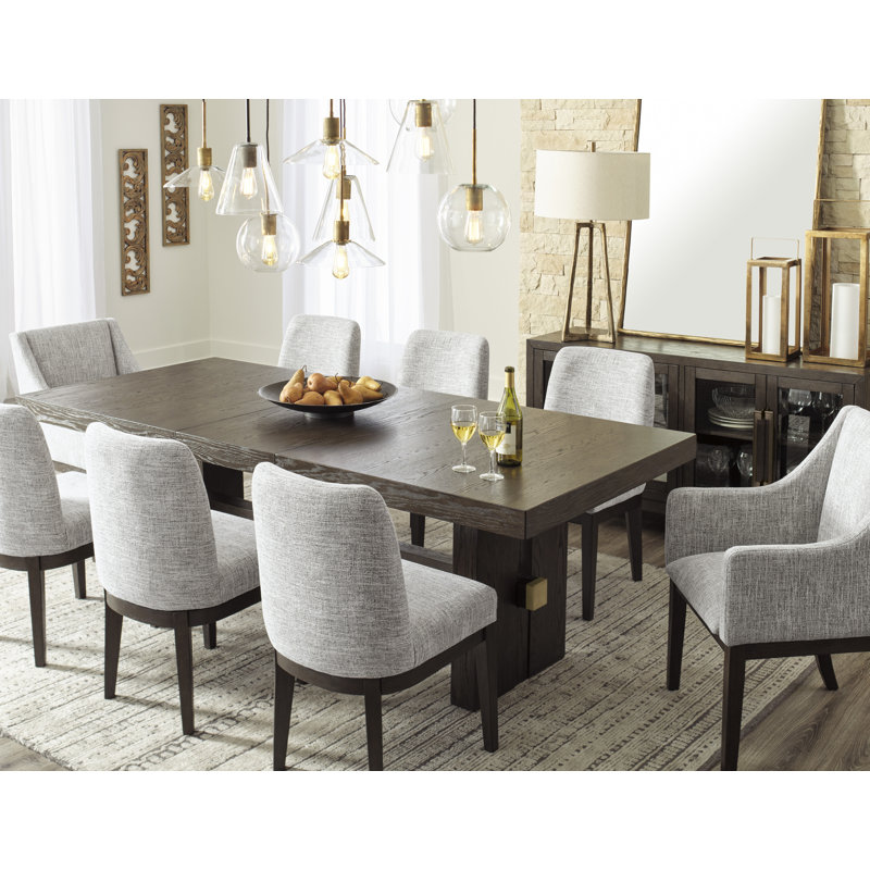 Contemporary Burkhaus Dark Brown Oak Extendable Dining Table