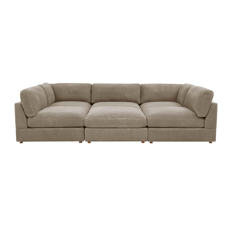 Archmouth Modular Corduroy Sectional, Camel
