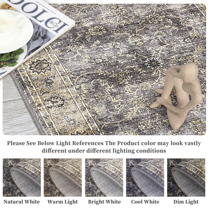 Ludvigs Washable Oriental Rug, Tapis de couloir 2 pi x 6 pi