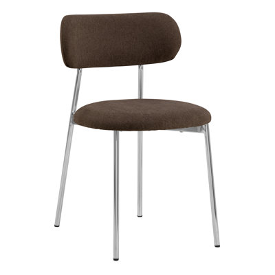 Savitsky Upholstered Fabric Dining Chair in Brown