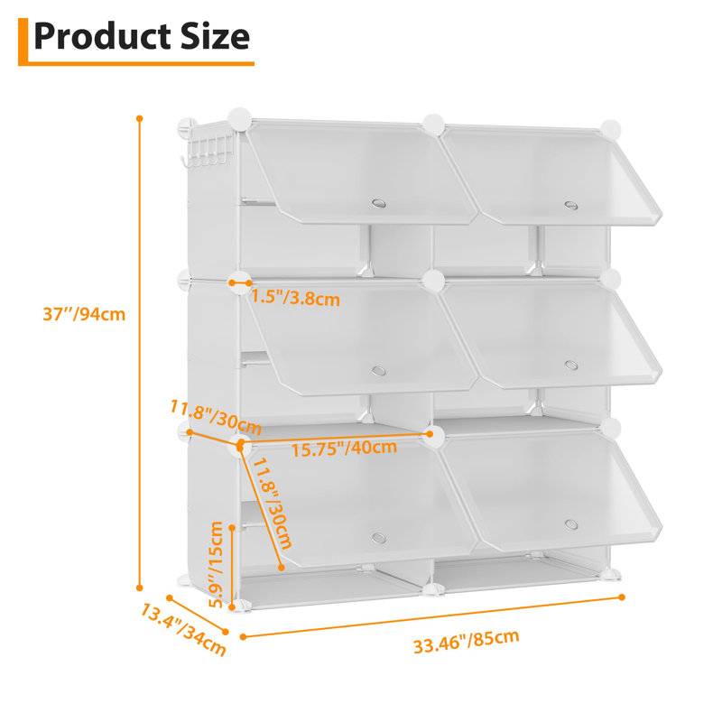 24 Pair Shoe Storage Cabinet, White