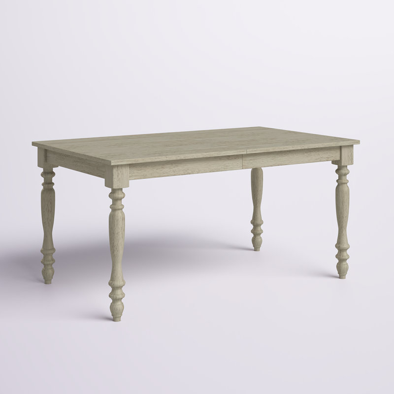Candace Solid Wood Base Dining Table, Antique Gray