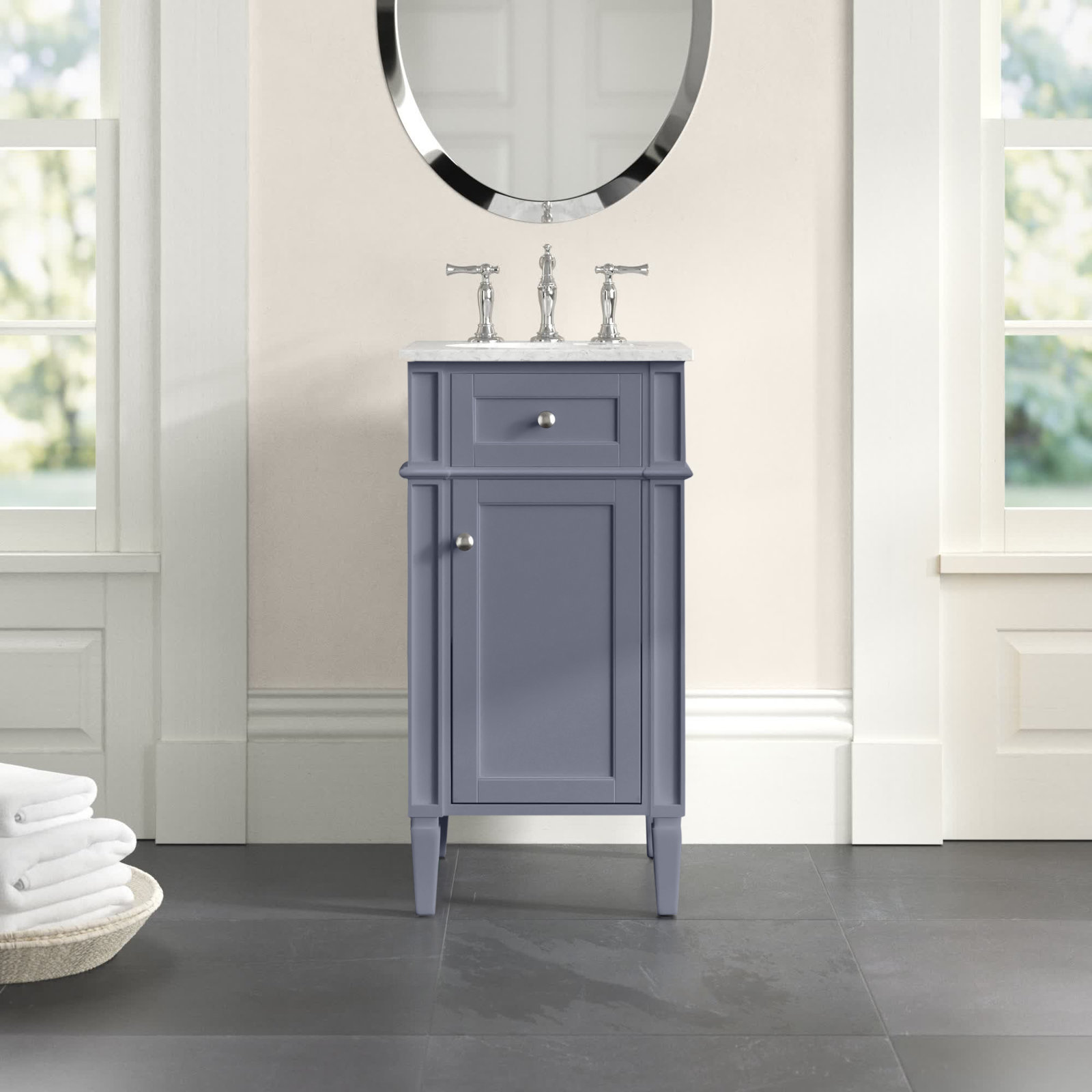 Rivers 18'' Single Bathroom Vanity, Gray