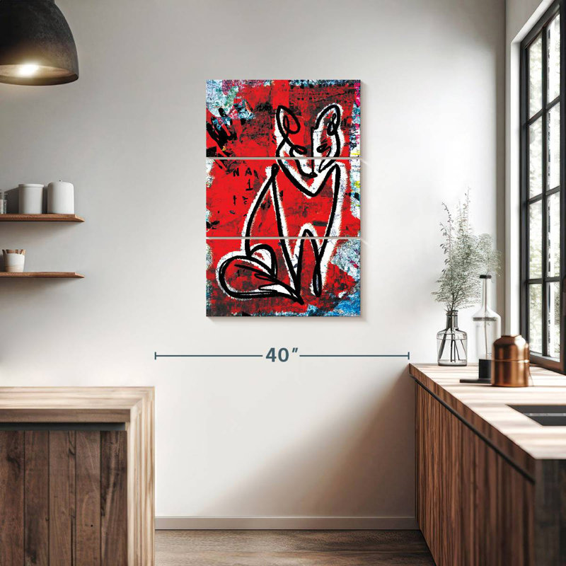 Brampt Abstract Fox, 38" H x 24" W