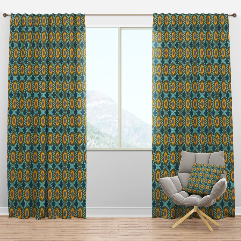 Panneau de rideau simple semi-diaphane avec passe-tringle Circular I, l 52 po x L 120 po