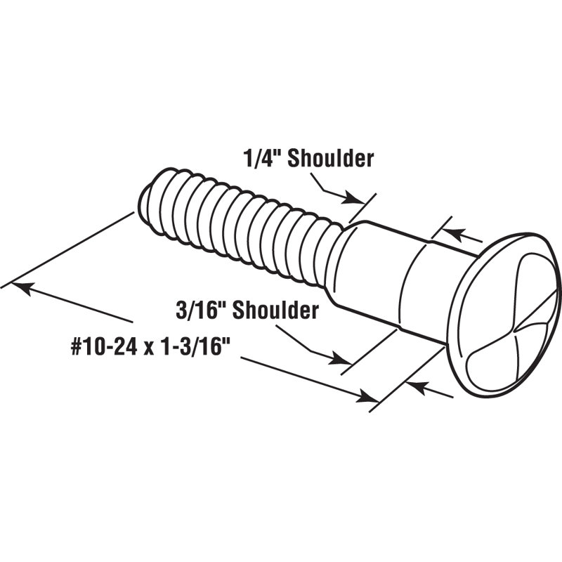 One-Way Shoulder Screws, #10-24 x 1-3/16 in., Steel Construction, Chrome (25 Pack)