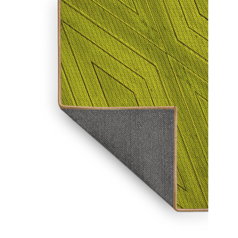 Tapis géométrique Olivedrab, Rectangle 7 pi x 10 pi