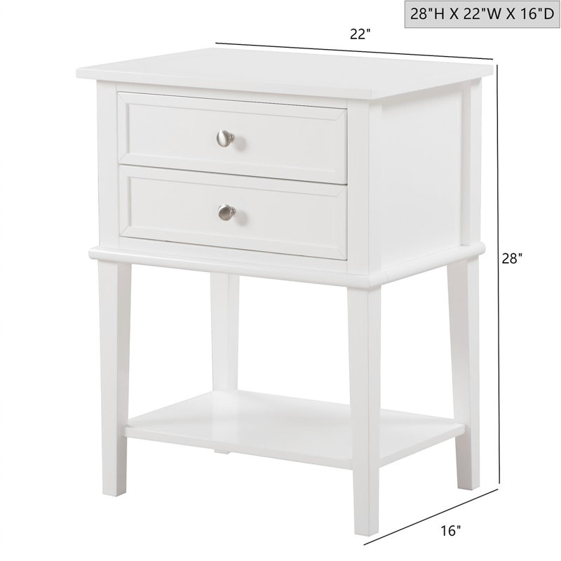 Table de chevet élégante et contemporaine, Blanc
