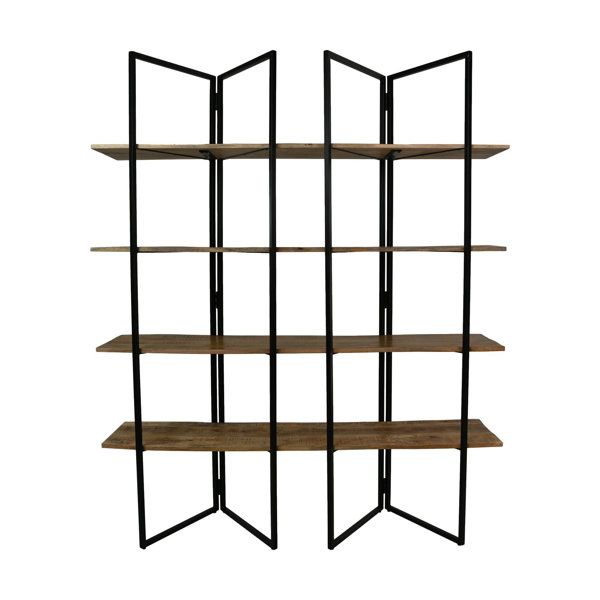 Borough Wharf Decorative Storage Rack 4 Shelve-165x48x200-Natural/Black ...