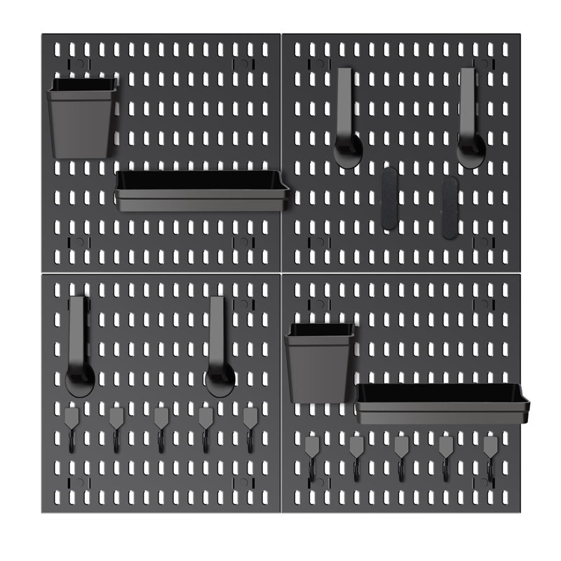 Wall Organiser Pegboard Combination Kit , Black