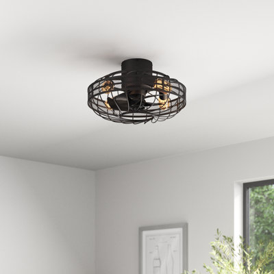 Peeples Industrial Metal Ceiling Fan with Remote Control
