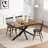 Retro Rectangular Sand Cross Iron Foot Base Dining Table-218277859