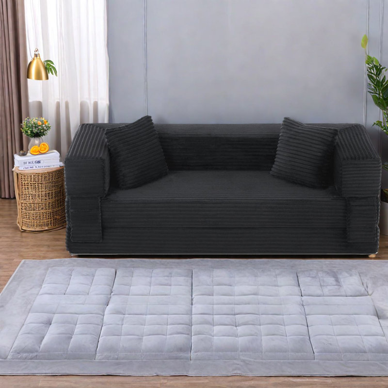 Convertible Modern Sofas, Dark Gray Foam, Space-saving For Home