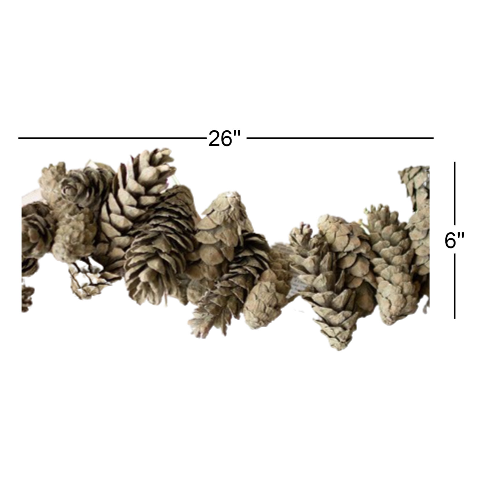  Rustic Pinecone Garland with Sage Green Accents Set of 6, 6" H