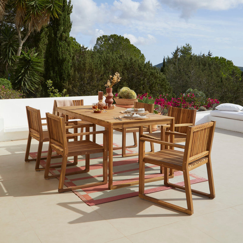 Claycomb Rectangular 7 - Piece 6 - Person 180Cm L Outdoor Dining Set