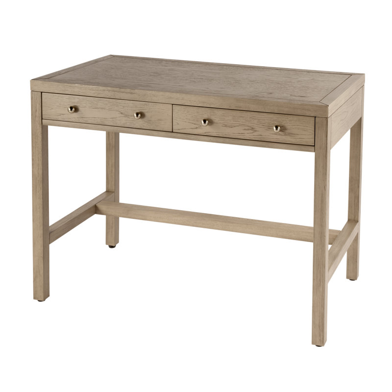 Nora Solid Wood Writing Desk, Light Oak
