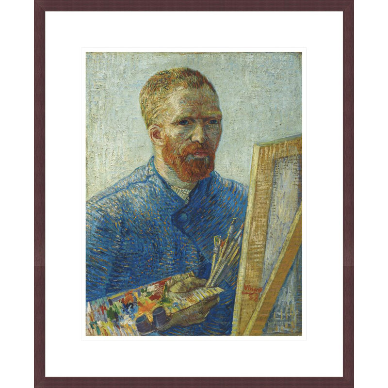 «Autoportrait en tant que peintre» par Vincent van Gogh, impression giclée encadrée, H 21,5 po x l 17,75 po