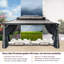 Pavillon de jardin en acier 10 pi x 15 pi avec toit double et cadre en aluminium résistant aux intempéries et filet pour patio, cour arrière-108586354