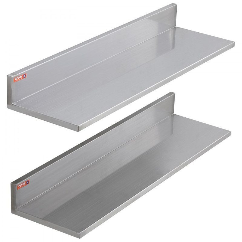 L-Shaped Metal Floating Shelf, 3.4" H x 30" W x 8.6" D