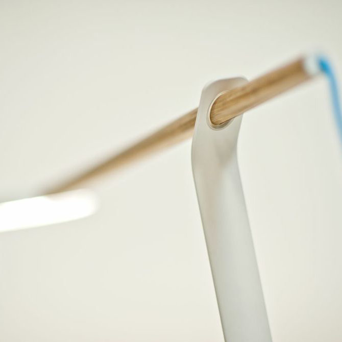 Gravy LED Desk Table Lamp, Olied Walnut/Matte White