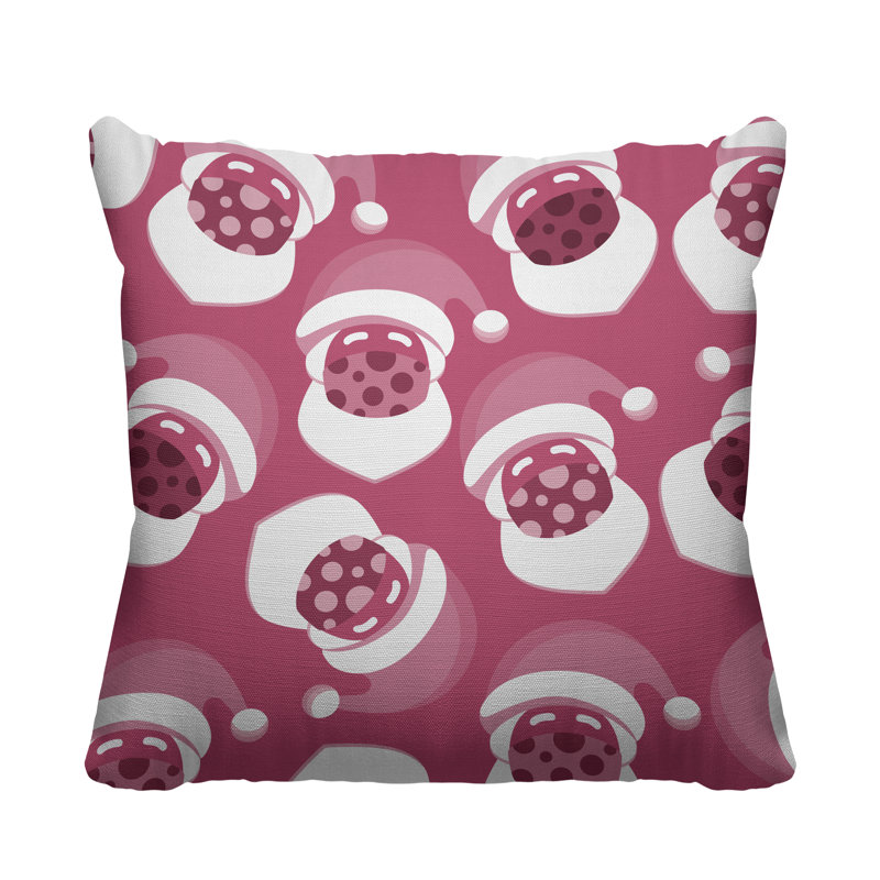 Coussin intérieur / extérieur Santa Claus, L 17 po x H 17 po, Rose