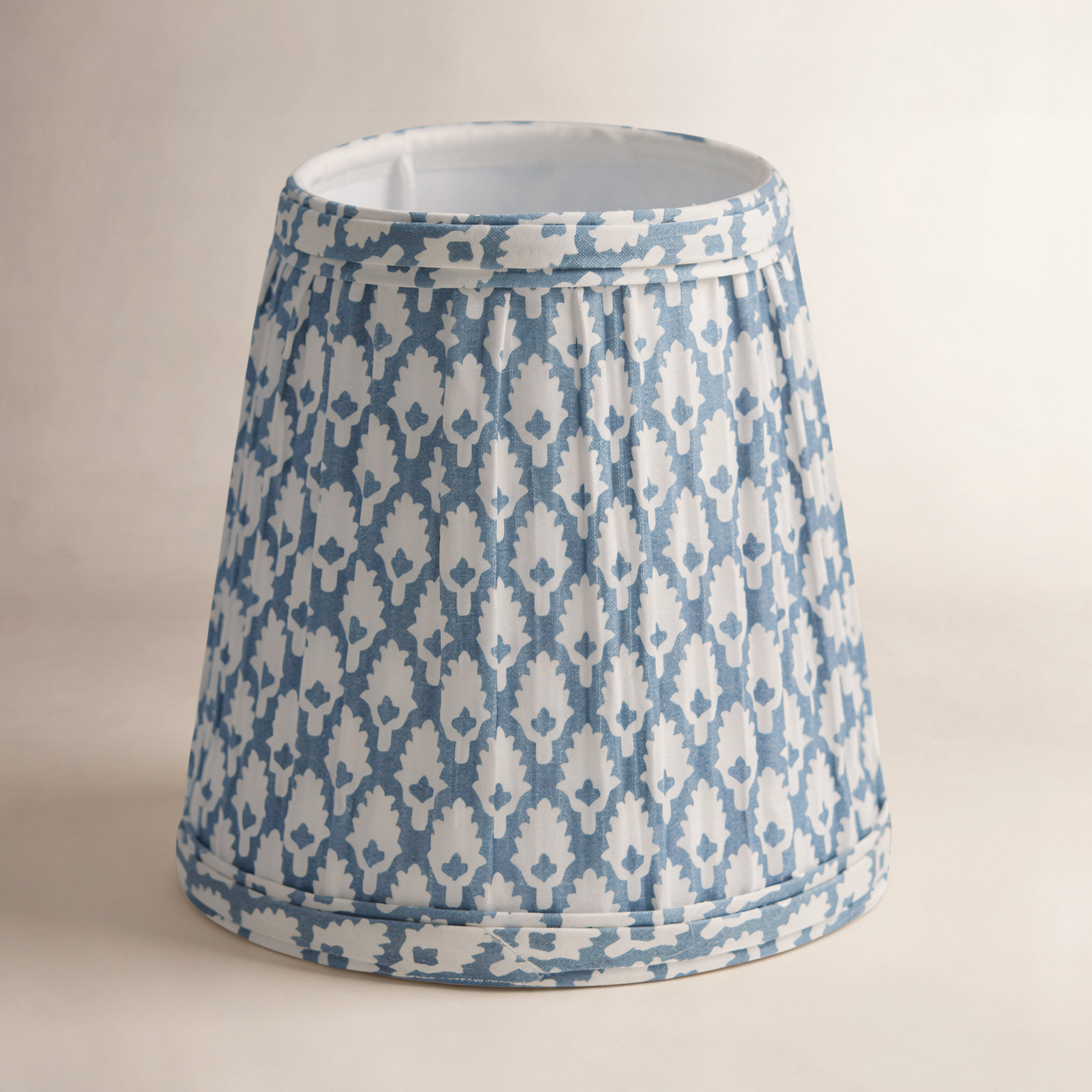 Empire Sconce Hardback Shade with Flame Clip, Blue/White