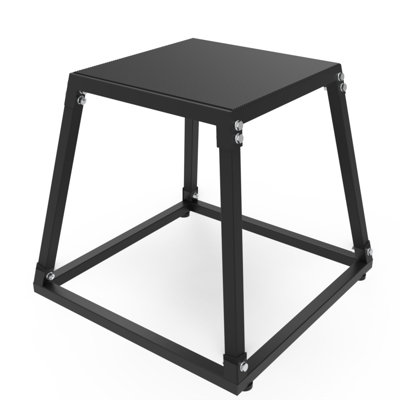 18 Inch Plyo Box Jump Platform, Heavy Duty Steel Plyometric Jumping Box, Anti-Slip Stackable Workout Box for Home Gym Training