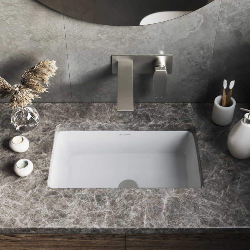 Lavabo de salle de bain rectangulaire encastrable blanc brillant 21 "Voltaire SM-UM625, Blanc brillant