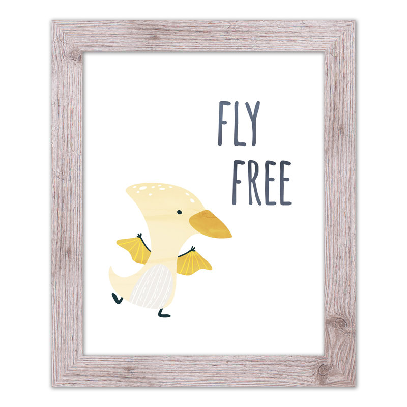 «Flying Dino», art encadré gratuit, H 20 po x l 16 po x P 0,75 po, Cadre blanc