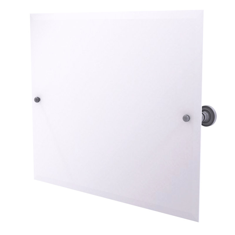 Metal Wall Mirror, 26" H x 21" W, Matte Gray