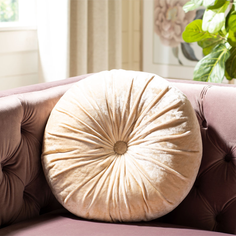 Round Hollywood Glam Zippered Polyfill Accent Pillow