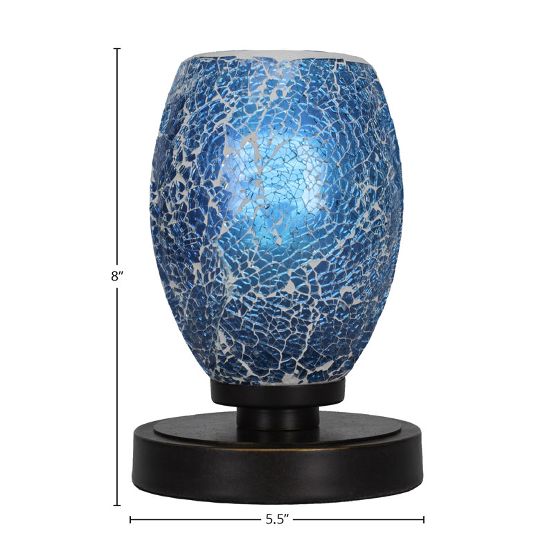 Aneka Accent Lamp Shown With 5" Turquoise Fusion Glass, Turquoise, Dark Granite