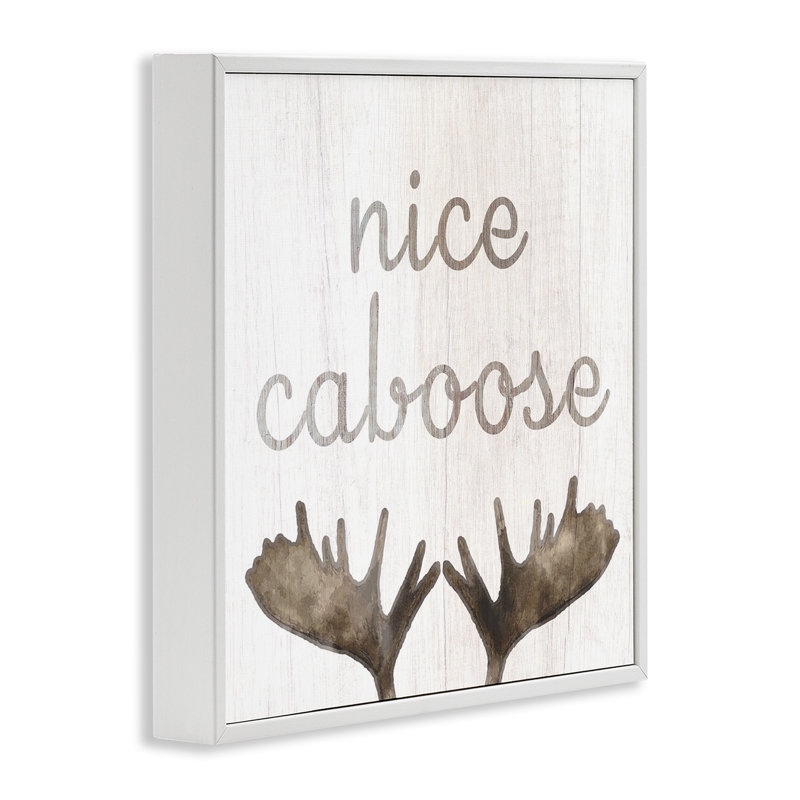 Joli caboose dans la salle de bain, H 12 po x l 12 po x P 1,5 po, Giclée encadrée blanc bord de mer