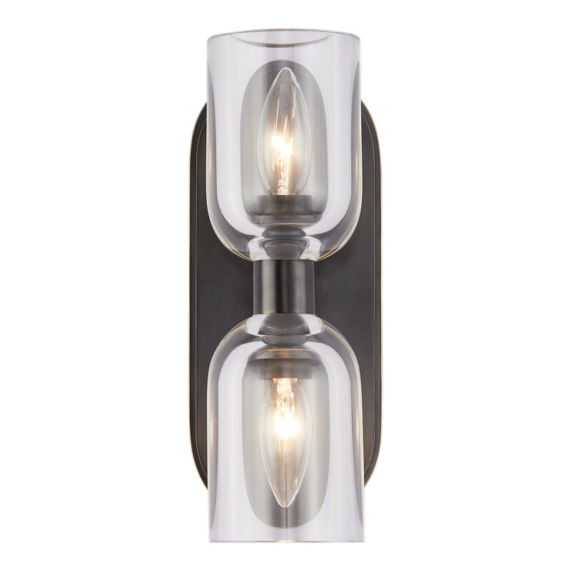 Lucian 2 - Light Bath Bar, Clear Crystal/Urban Bronze