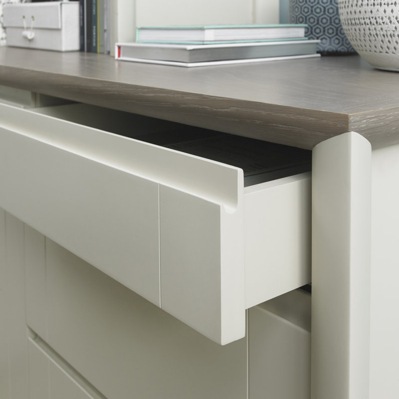 Izzie Computer Desk, Ivory/Brown