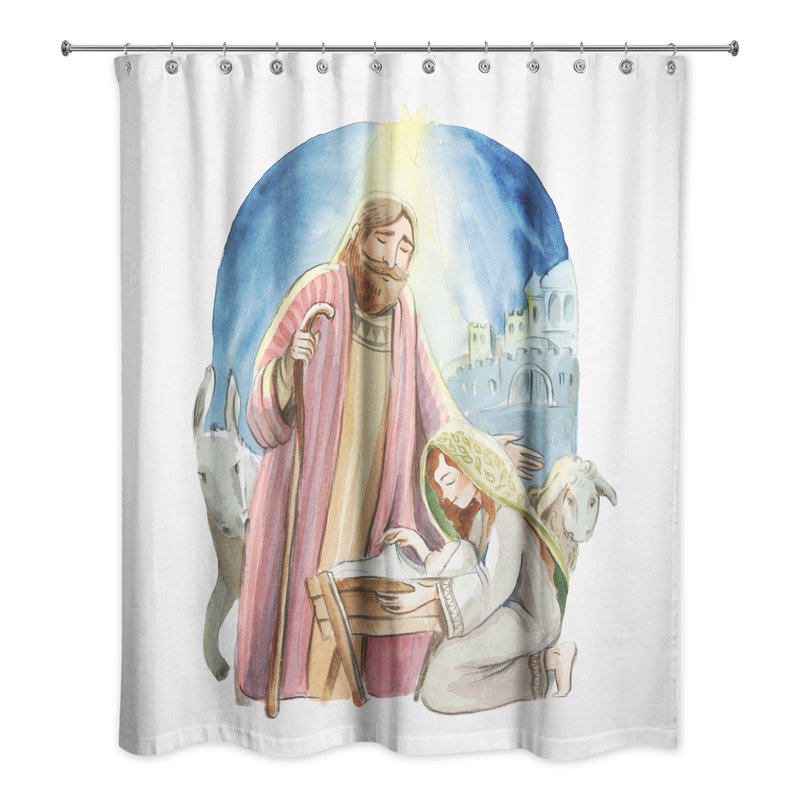 Rideau de douche simple crèche Deann