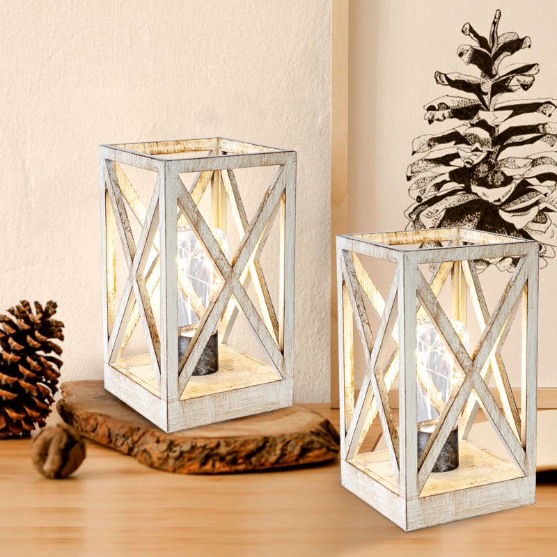Savanah Wood Table Lamp, White