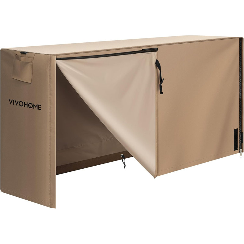 Oxford Firewood Log Rack Cover With Zipper, 42" H x 22.8" W x 72" D