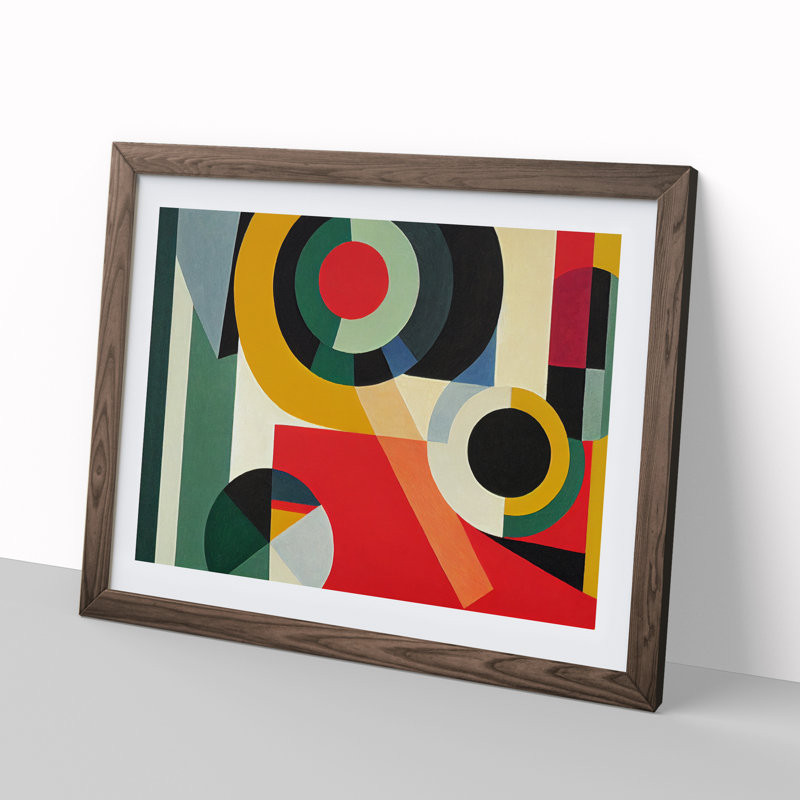 Entertaining Abstract - Single Picture Frame Print, 46cm H x 64cm W x 2cm D, Walnut