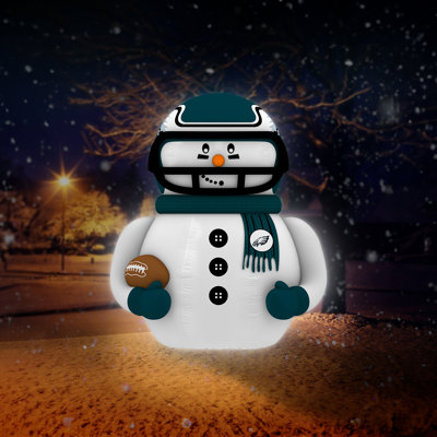 Sporticulture Philadelphia Eagles Inflatable Snowman Player – 7 Ft Tall Yard Decoration w/ LED Lights | NFL Holiday Football Snowman | Built-in Blower Motor, Weather-Resistant, Indoor/Outdoor Use