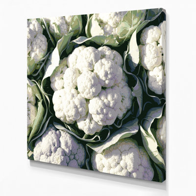 Vegetables Cauliflower Beige Canvas Wall Art