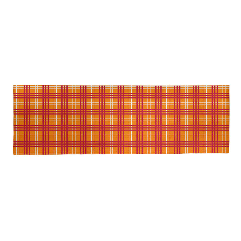 Tapis à carreaux orange, Tapis de couloir 2 pi 6 po x 8 pi