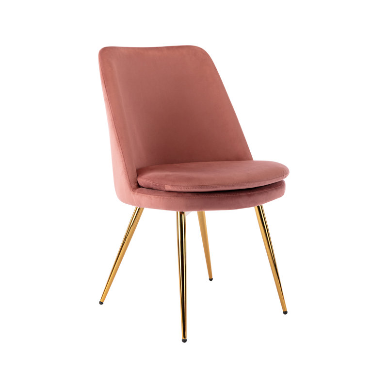 Chaise d'appoint rembourrée en velours Hadleigh, Rose