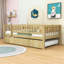 Lit de jour en bois Havund avec lit gigogne simple et garde-corps de clôture-50133394-50133393