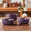 4 Pieces Ceramic Dinnerware Set, Round Bowls with Vertical Edge,Reactive Glazed on Both Sides, Service For 4 People,750ML-132101435