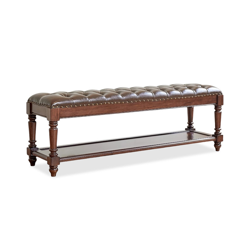 Banc de rangement pour chaussures en bois noyer, Brun / Noyer