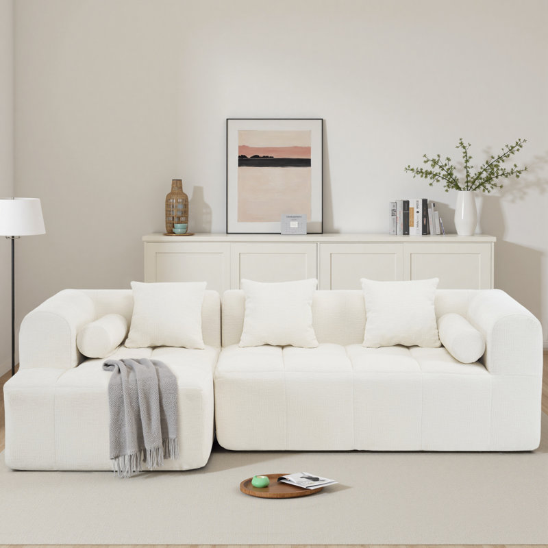 Canapé modulaire avec canapé profond et canapé modulaire, Chenille beige